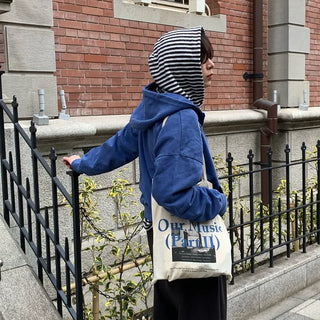 (Unisex) Striped Knit Hooded T-shirt