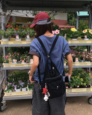 3-way multi-pocket denim bag