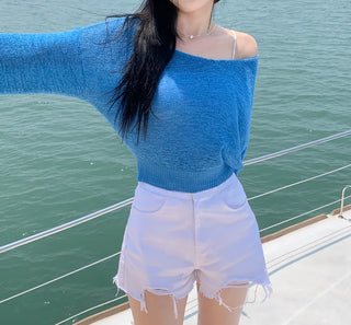V-neck sheer knit (5 colors)