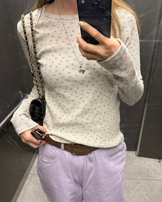 Floral waffle t-shirt