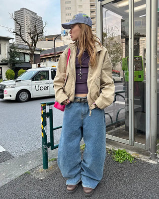 Jewel neck cropped sleeve T-shirt