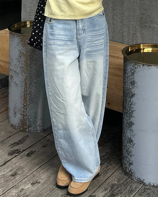 Vintage Washed Light Denim Pants