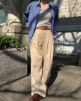 One-pocket gingham check shirt