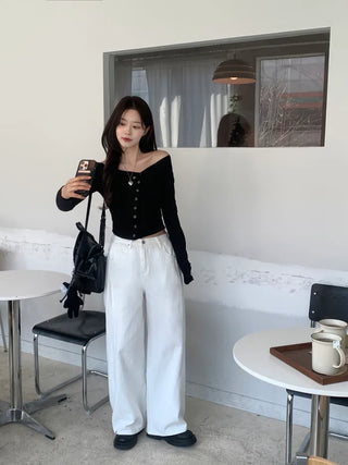One-shoulder shirred T-shirt