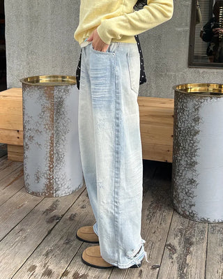Vintage Washed Light Denim Pants