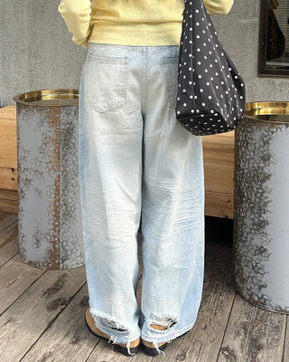 Vintage Washed Light Denim Pants