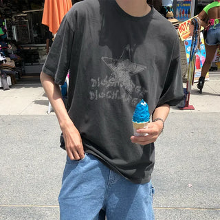 Pigment star print short-sleeved T-shirt
