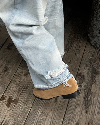 Round-toe slip-on loafers