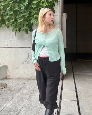 Rayon Mix Rib Summer Cardigan