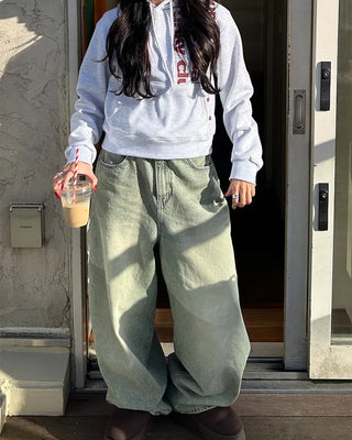 Vertical Lighting Semi-Cropped Hoodie