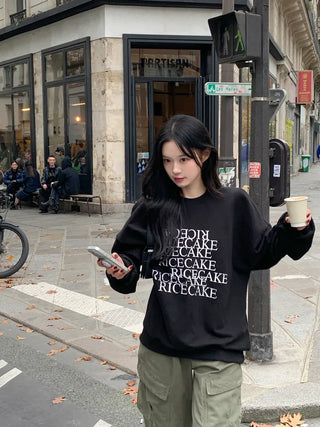 [UNISEX] Lettering Oversized Sweatshirt