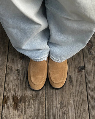 Round-toe slip-on loafers
