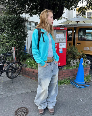 (Unisex) Vintage Wash Wide Straight Jeans