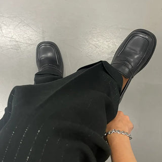 Wide square loafers