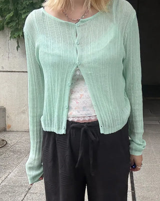 Rayon Mix Rib Summer Cardigan