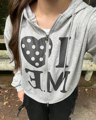 Lettering Heart Dot Point Hoodie