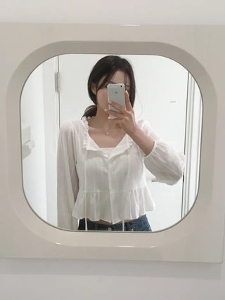 Frilled ribbon blouse
