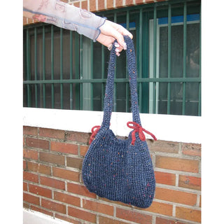 Ribbon bicolor mesh tote bag