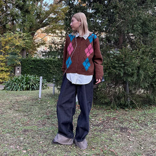 Low-rise denim roll-up wide-leg pants