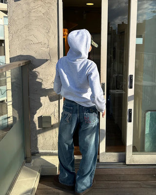 77 Color Star Patch Wide Jeans