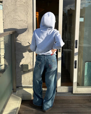 77 Color Star Patch Wide Jeans