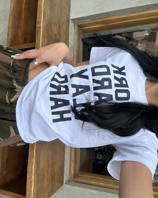 WORK Lettering Short-Sleeved T-Shirt