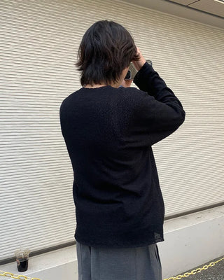 Sheer V-neck knit
