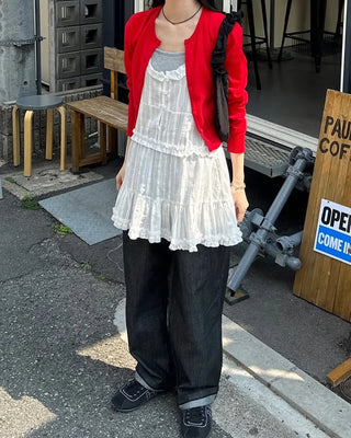 Cropped Collar Cardigan