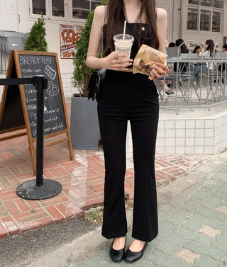 Slit long bootcut pants