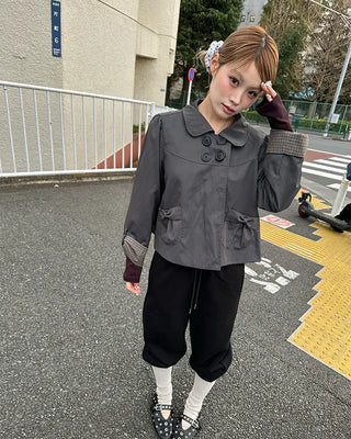 Open-heel ribbed knee-high socks layered pants