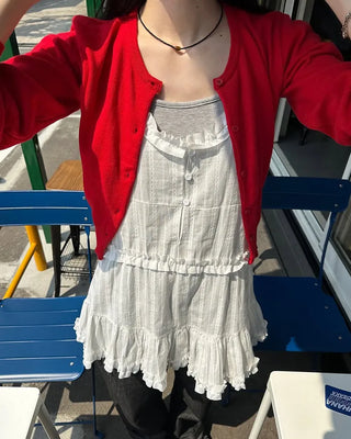 Cropped Collar Cardigan