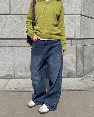 Washed Loose Fit Denim Pants