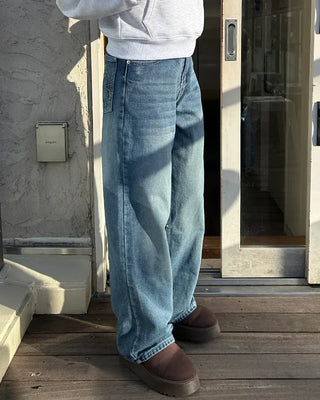 77 Color Star Patch Wide Jeans