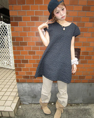 Double studded belt set with bootcut cotton pants