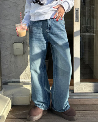 77 Color Star Patch Wide Jeans