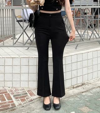 Slit long bootcut pants