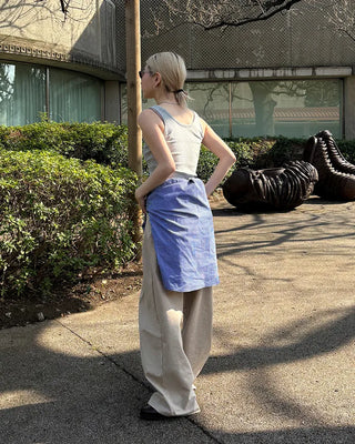 U-neck ribbed tank top