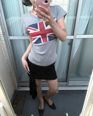 2-way gathered wrap slim mini skirt