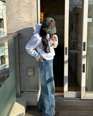 77 Color Star Patch Wide Jeans