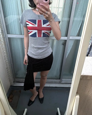 2-way gathered wrap slim mini skirt