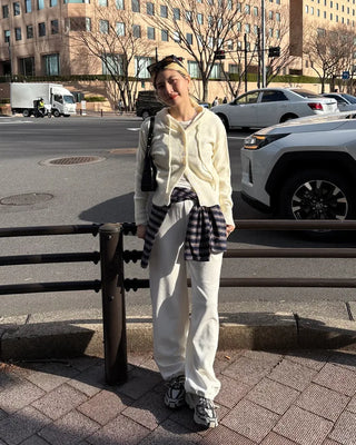 Wide Rib Hem Knit Cardigan Hoodie