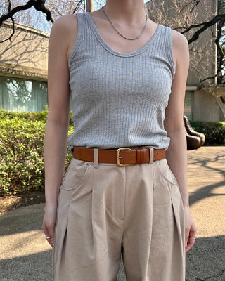 U-neck ribbed tank top