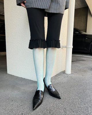 Waist frill capri pants