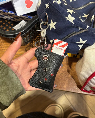 Eyelet Leather Lighter Case Keychain