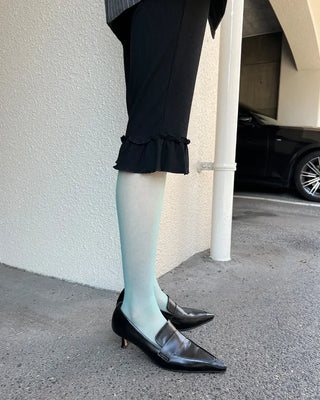 Waist frill capri pants