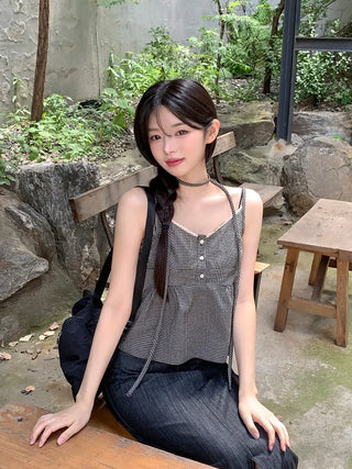 [4 colors] Slit Denim Long Skirt