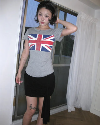 2-way gathered wrap slim mini skirt