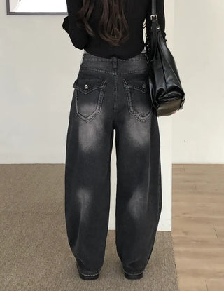 Back pocket denim pants