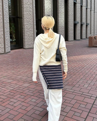 Wide Rib Hem Knit Cardigan Hoodie