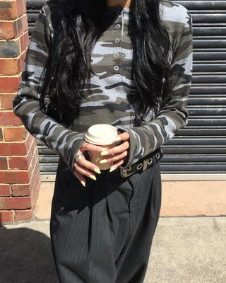 [4th Re-release] (ORIGINAL) Lettering Camo Long Sleeve T-Shirt